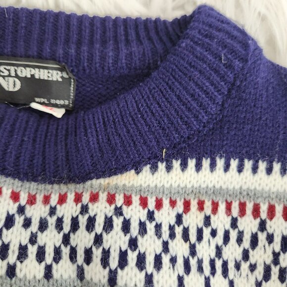 VTG‎ Christopher Rand Men's XL Acrylic Knit Ski Sweater Fairy Isle Birds Eye - Picture 11 of 16